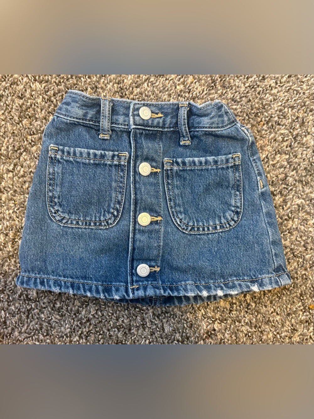 Old Navy Blue Denim Button-Front Girls Skirt